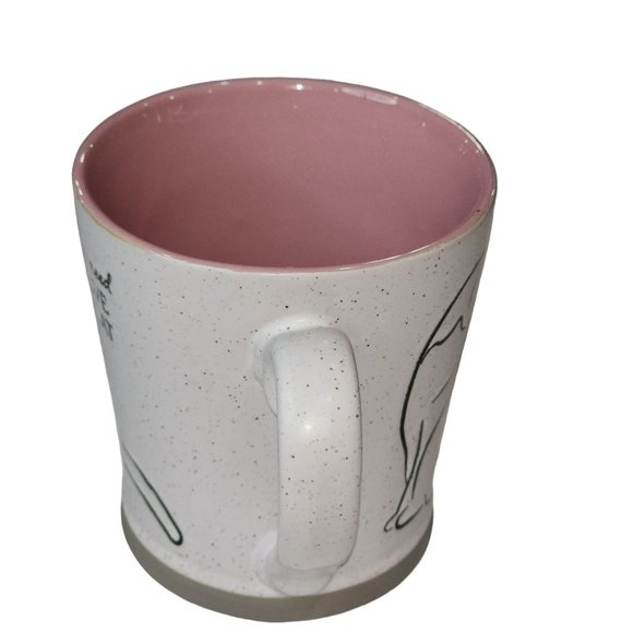 White And Pink Ceramic Cat Coffee Mug - All You Need Is Love And a Cat 16 Oz - Picture 12 of 16